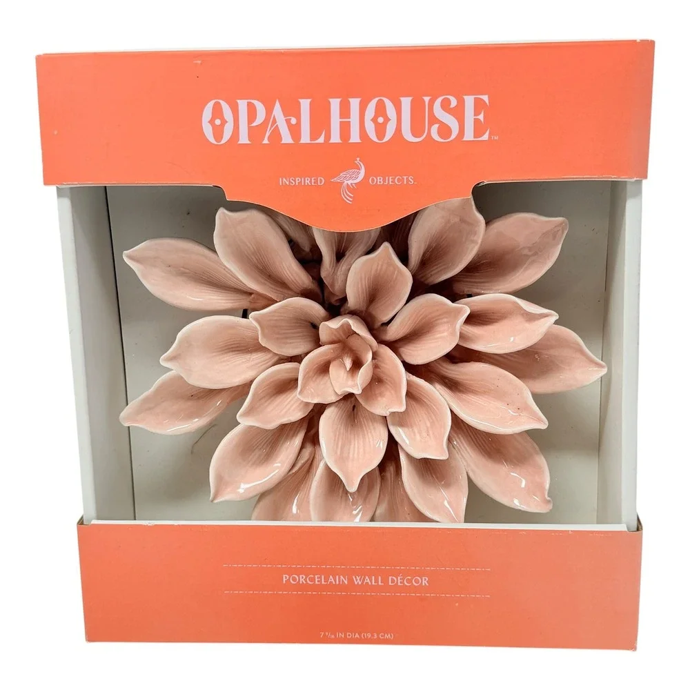 Opalhouse Wall Decor Porcelain Flower Pink Dahlia 2018 Target 7.5 Inch 3D Art